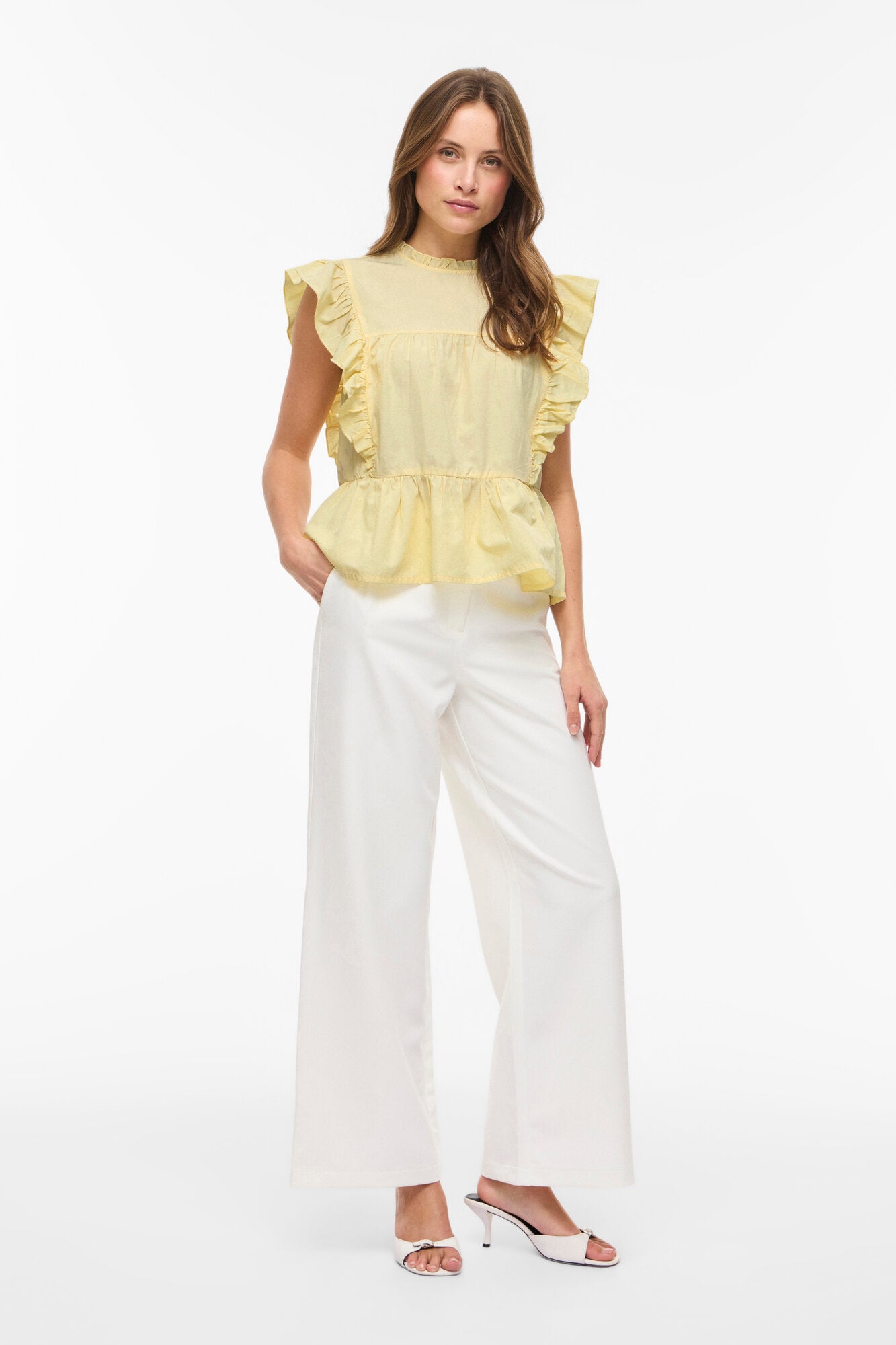 Virufella Frill top - Pale Banana