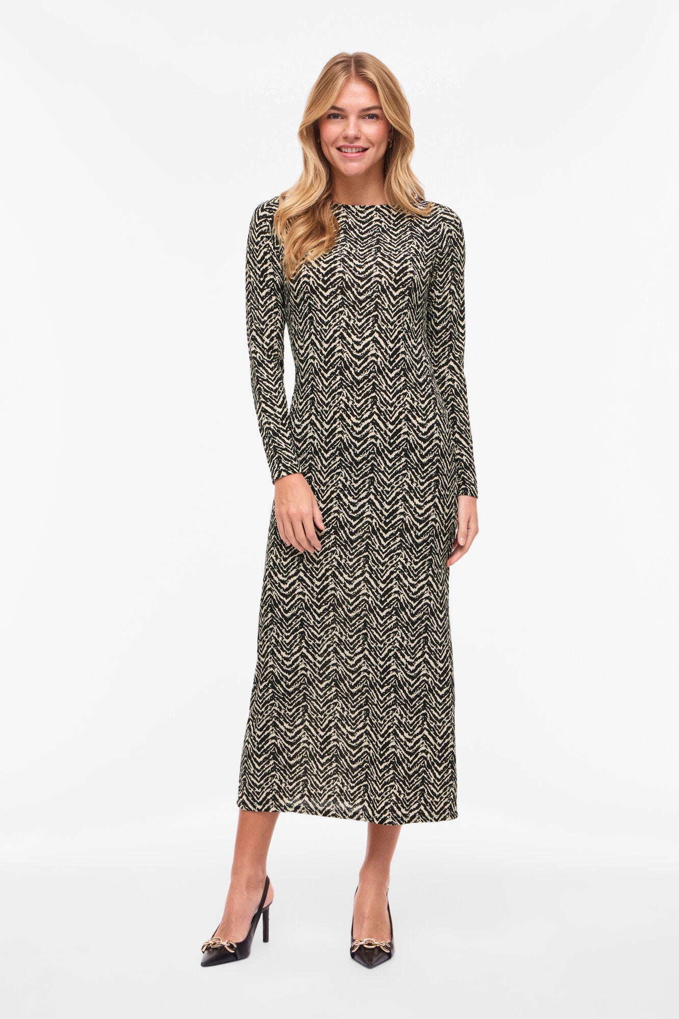 Vimadora Lua Boatneck midi kjole - Black Beauty