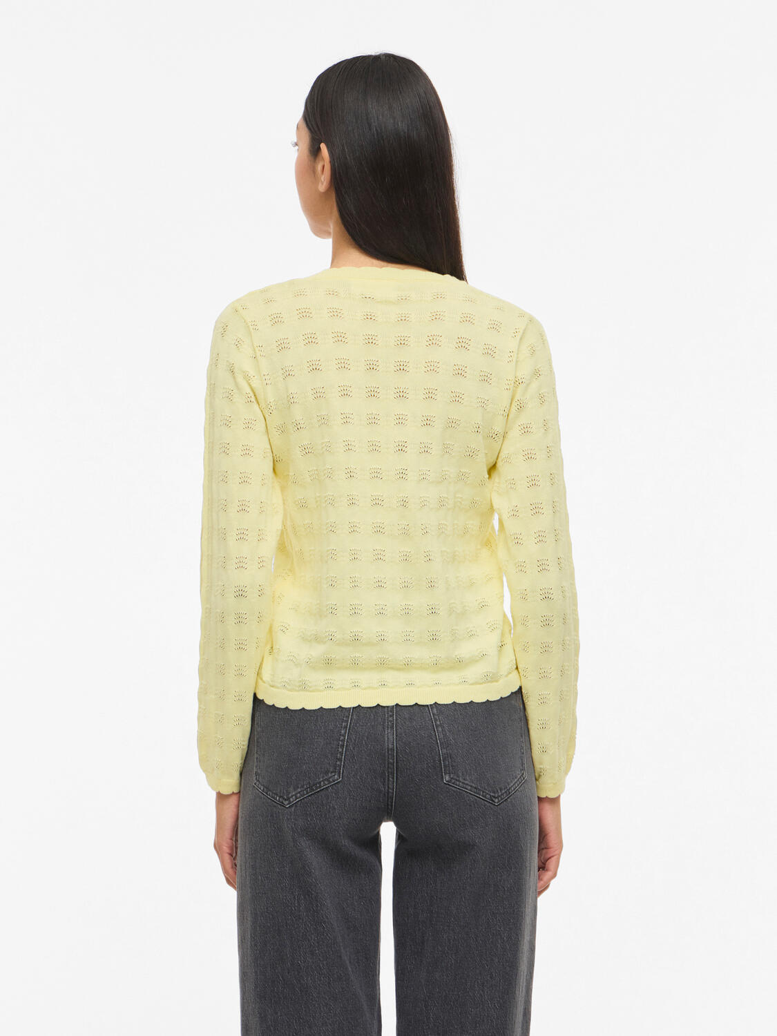 Viambelle Pointelle striktrøje - Pastel Yellow
