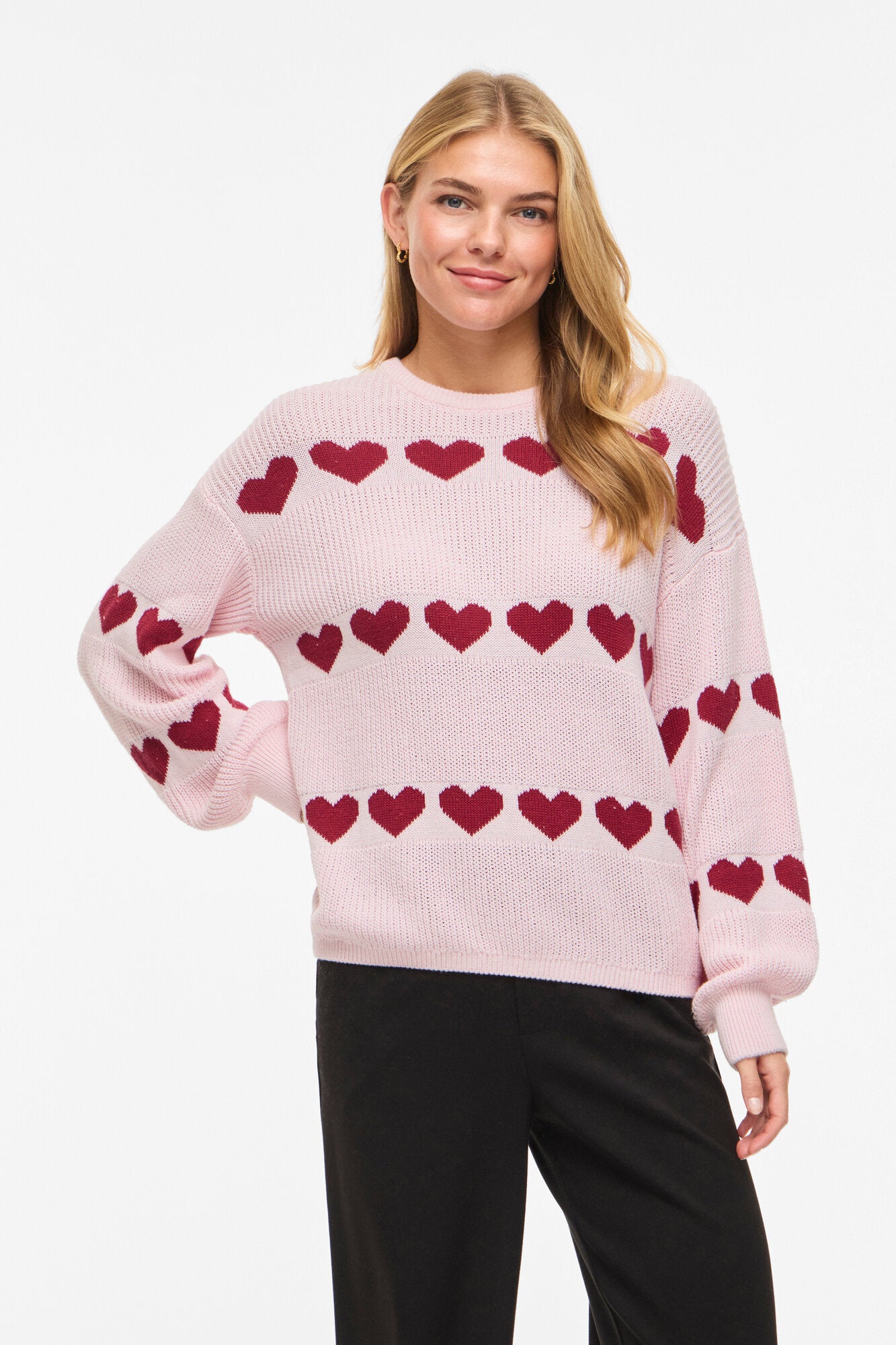 Vijamilla jacquard strik - Cherry Blossom