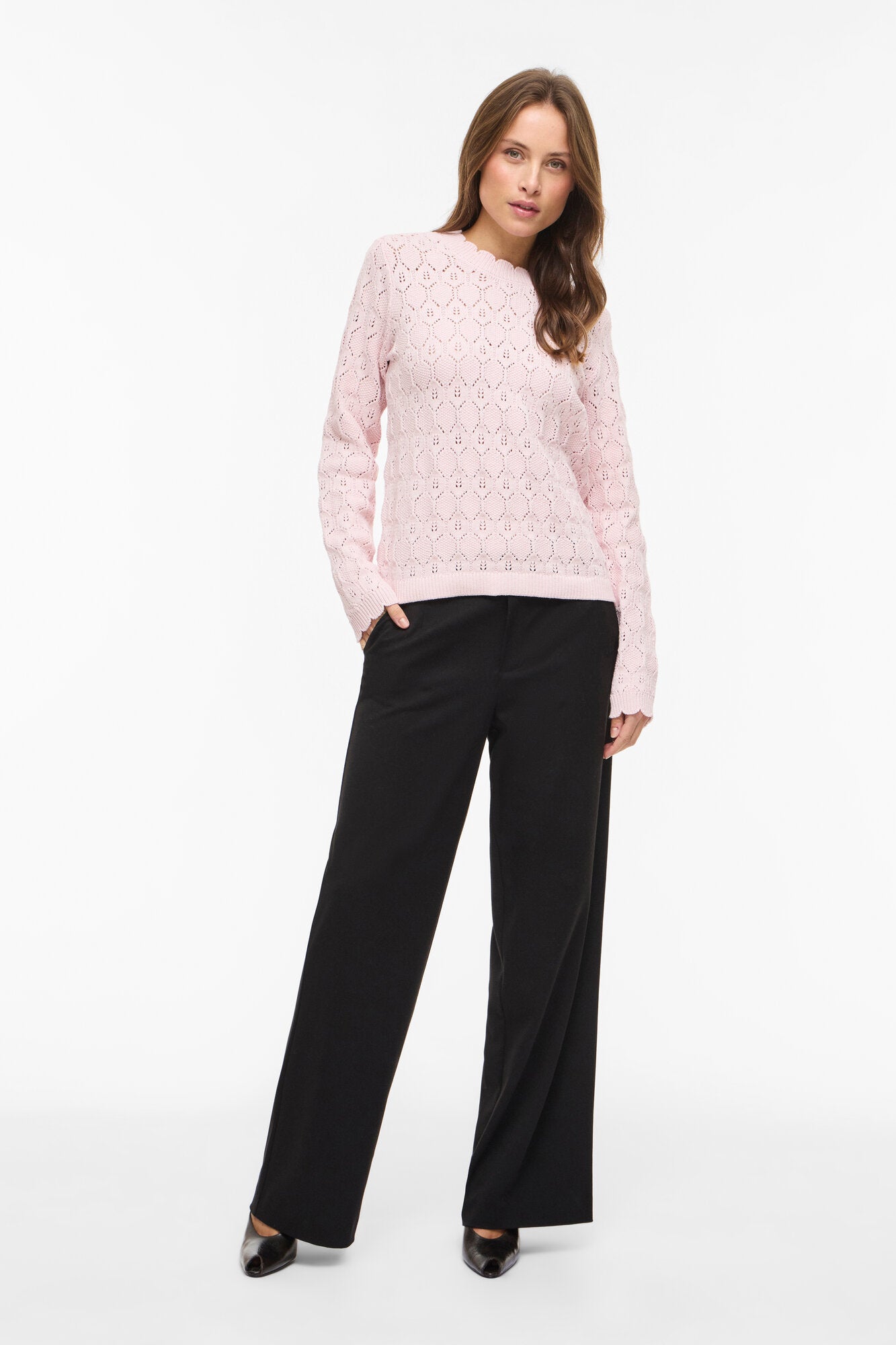 Vilowen Pointelle striktrøje - Cherry Blossom