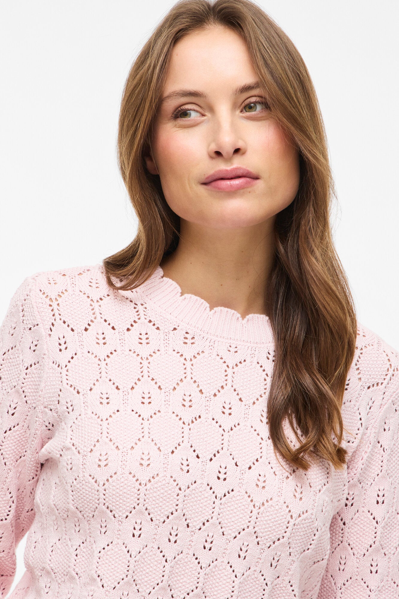 Vilowen Pointelle striktrøje - Cherry Blossom