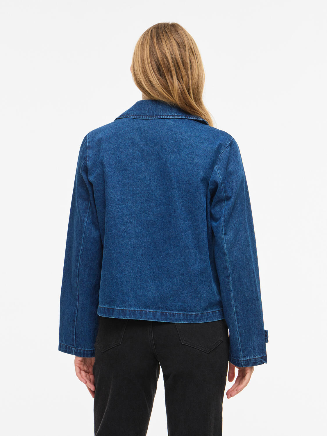 Vinata Short denimjakke - Dark Blue Denim