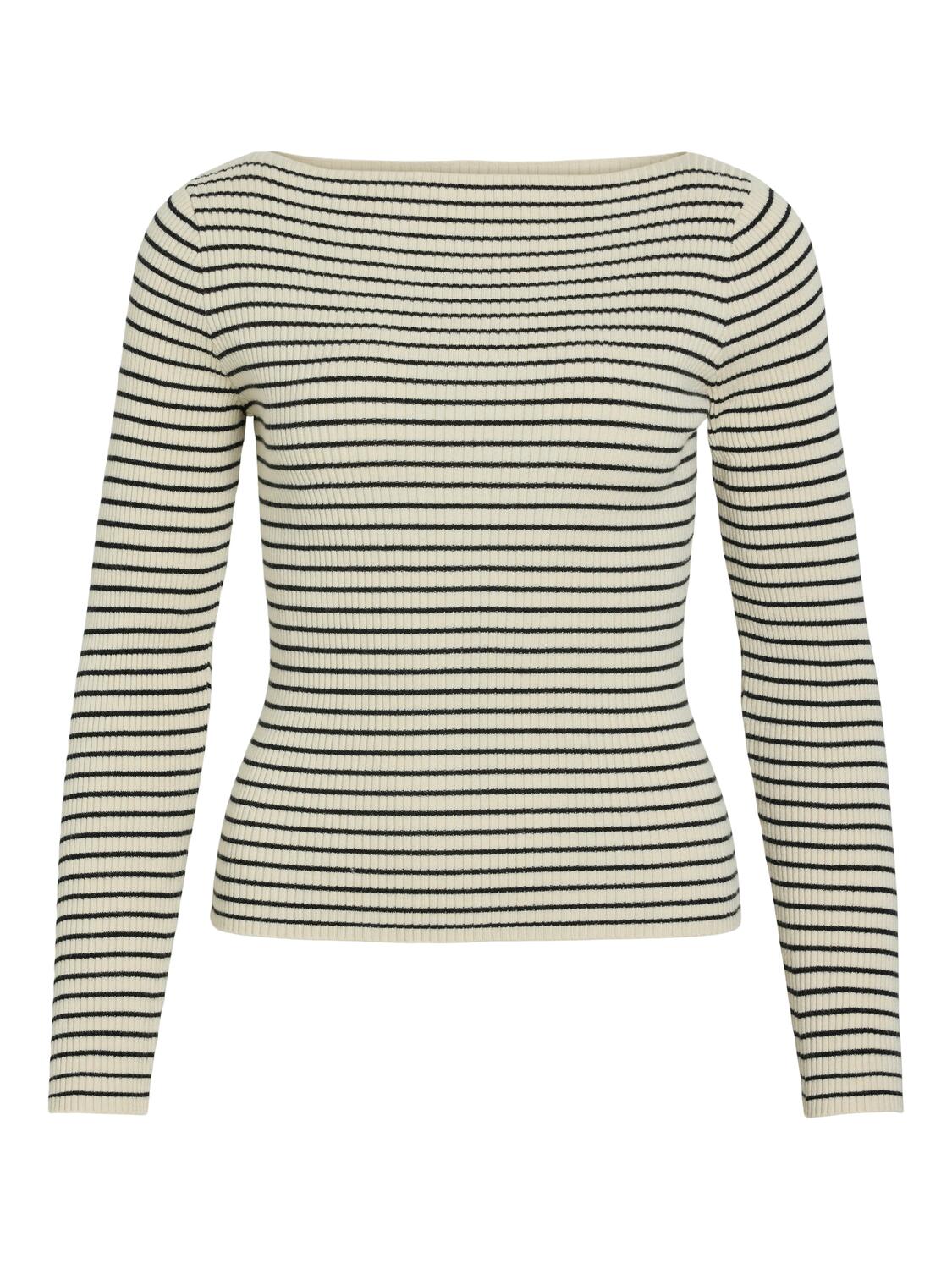 Vishila Boatneck Stripe bluse - Birch