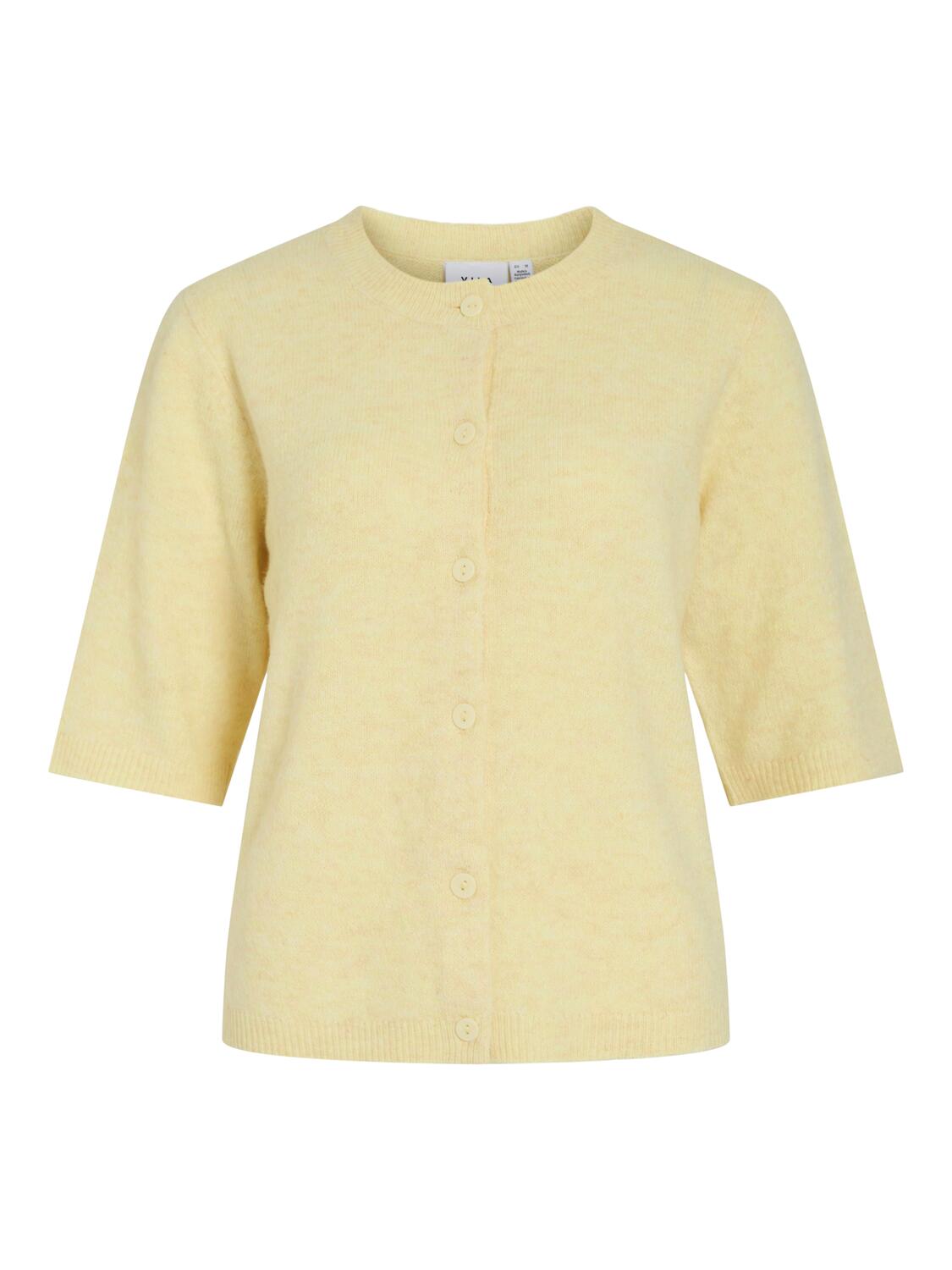 Viliga kortærmet cardigan - Pastel Yellow