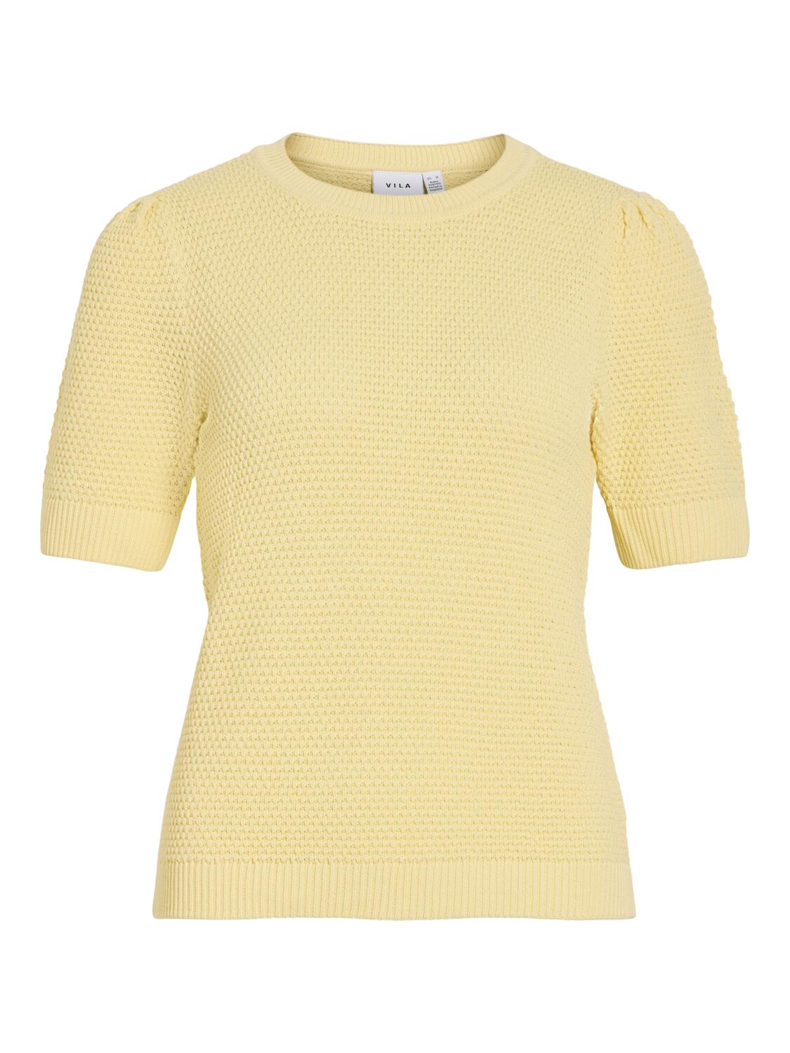 Vidalo kortærmet striktrøje - Pastel Yellow