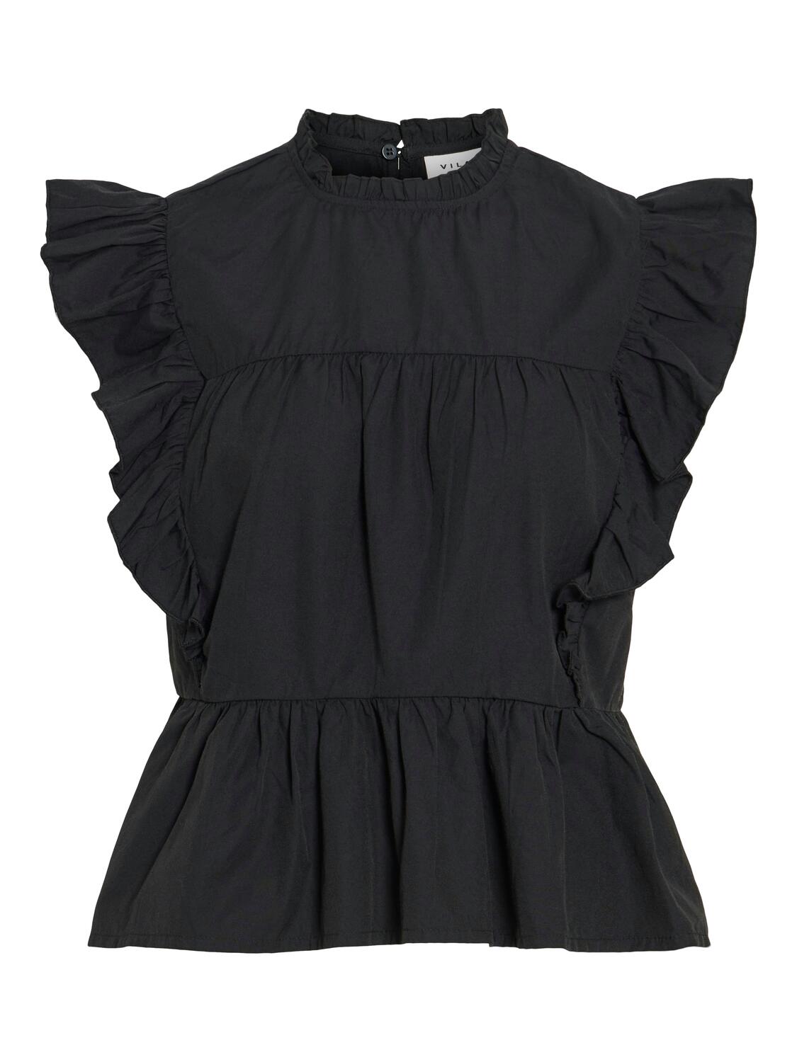 Virufella Frill top - Black Beauty
