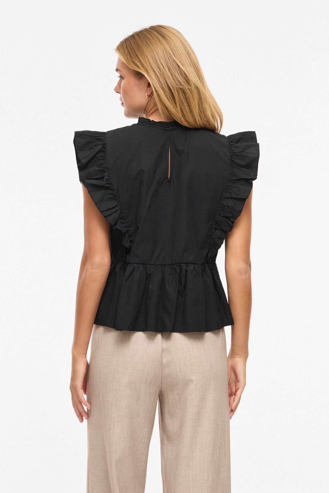 Virufella Frill top - Black Beauty