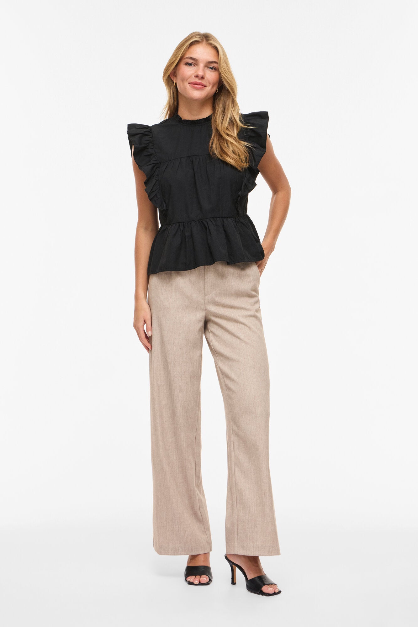 Virufella Frill top - Black Beauty