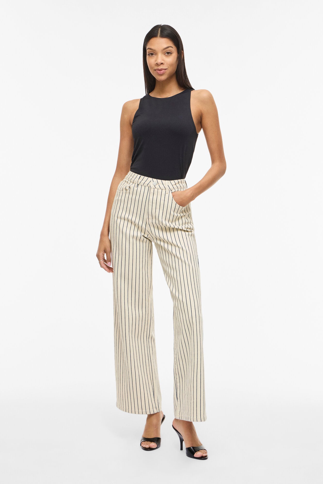 Vichia Striped jeans - Birch