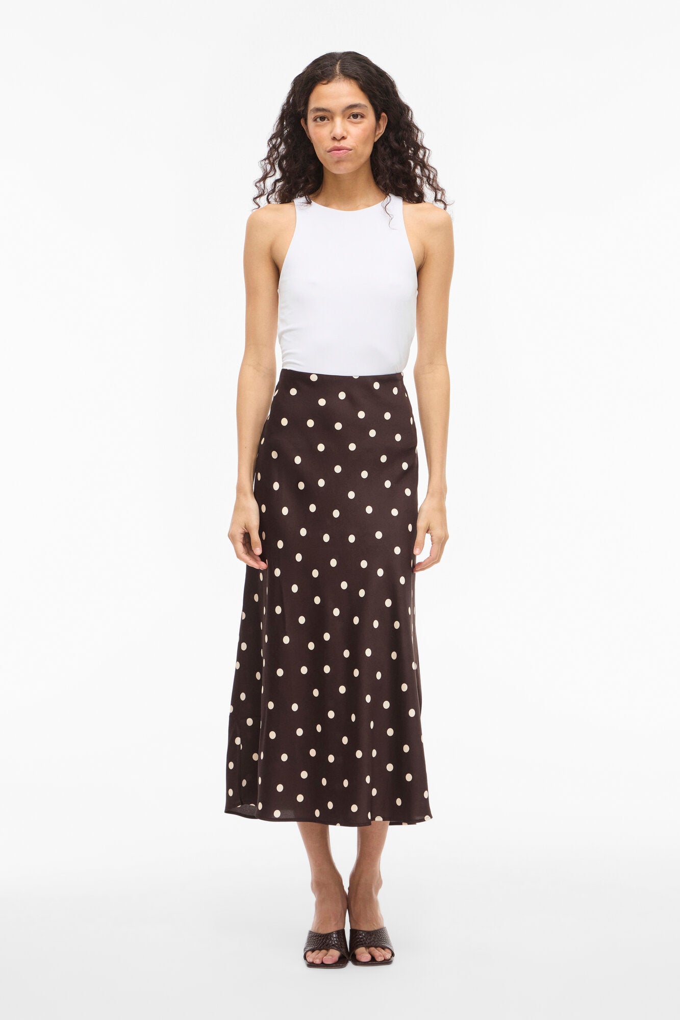 Viellette midi nederdel - Coffee Bean