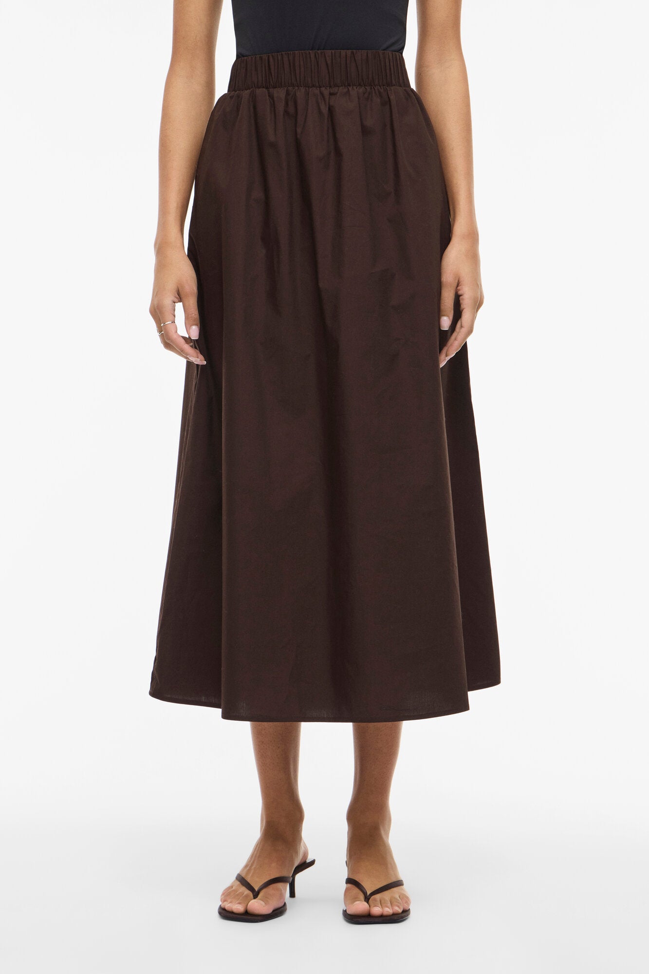 Visophie midi nederdel – Coffee Bean