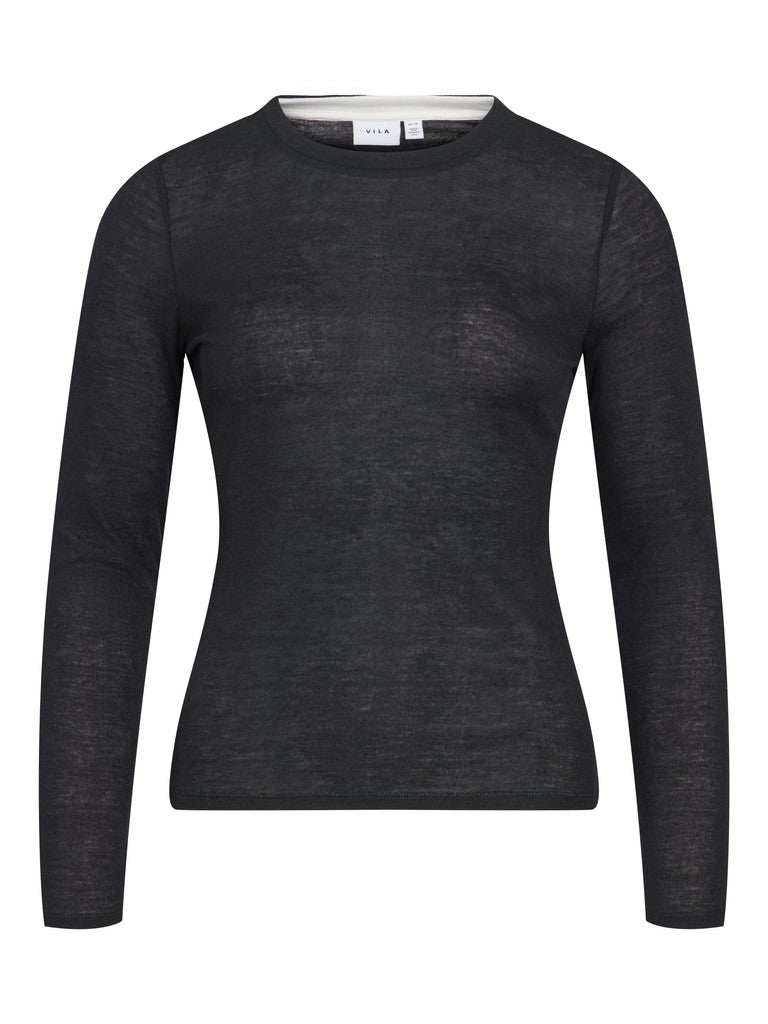 Vielianne langærmet bluse - sort