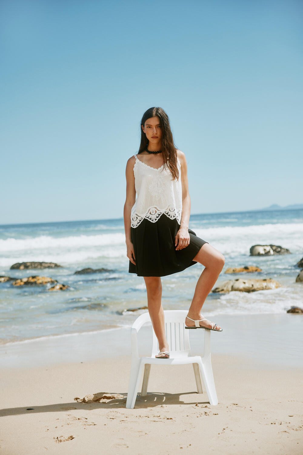 Vialisja Singlet Lace top - Snow White