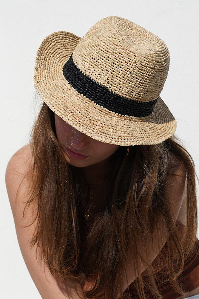 Viviani Raffia solhat - Black Stripe