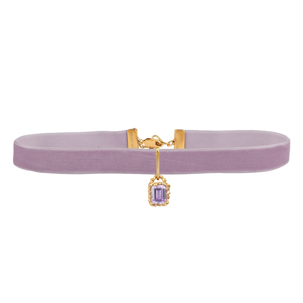 String Of Prosperity choker - forgyldt/lilla
