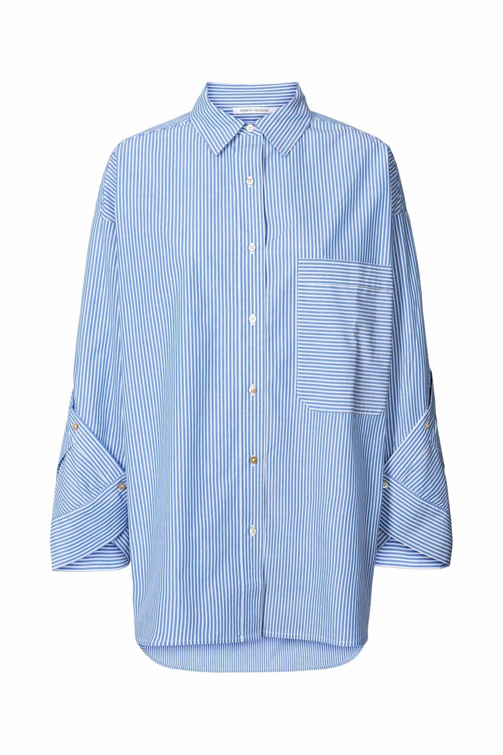 Bobbies Quilt Stripe skjorte - blå/hvid