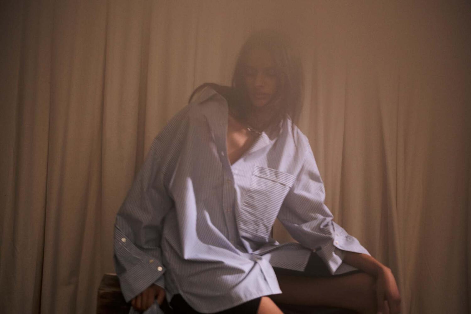 Bobbies Quilt Stripe skjorte - blå/hvid