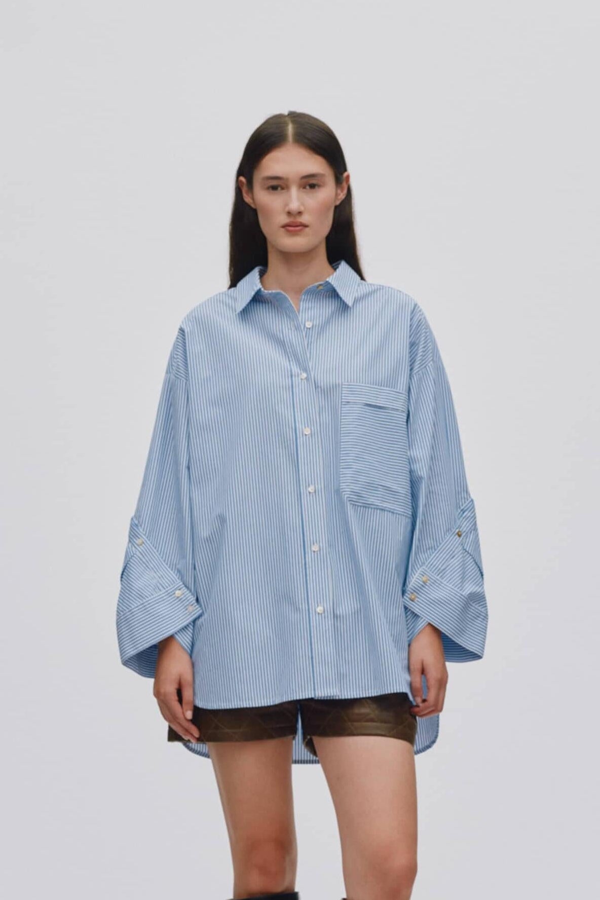 Bobbies Quilt Stripe skjorte - blå/hvid