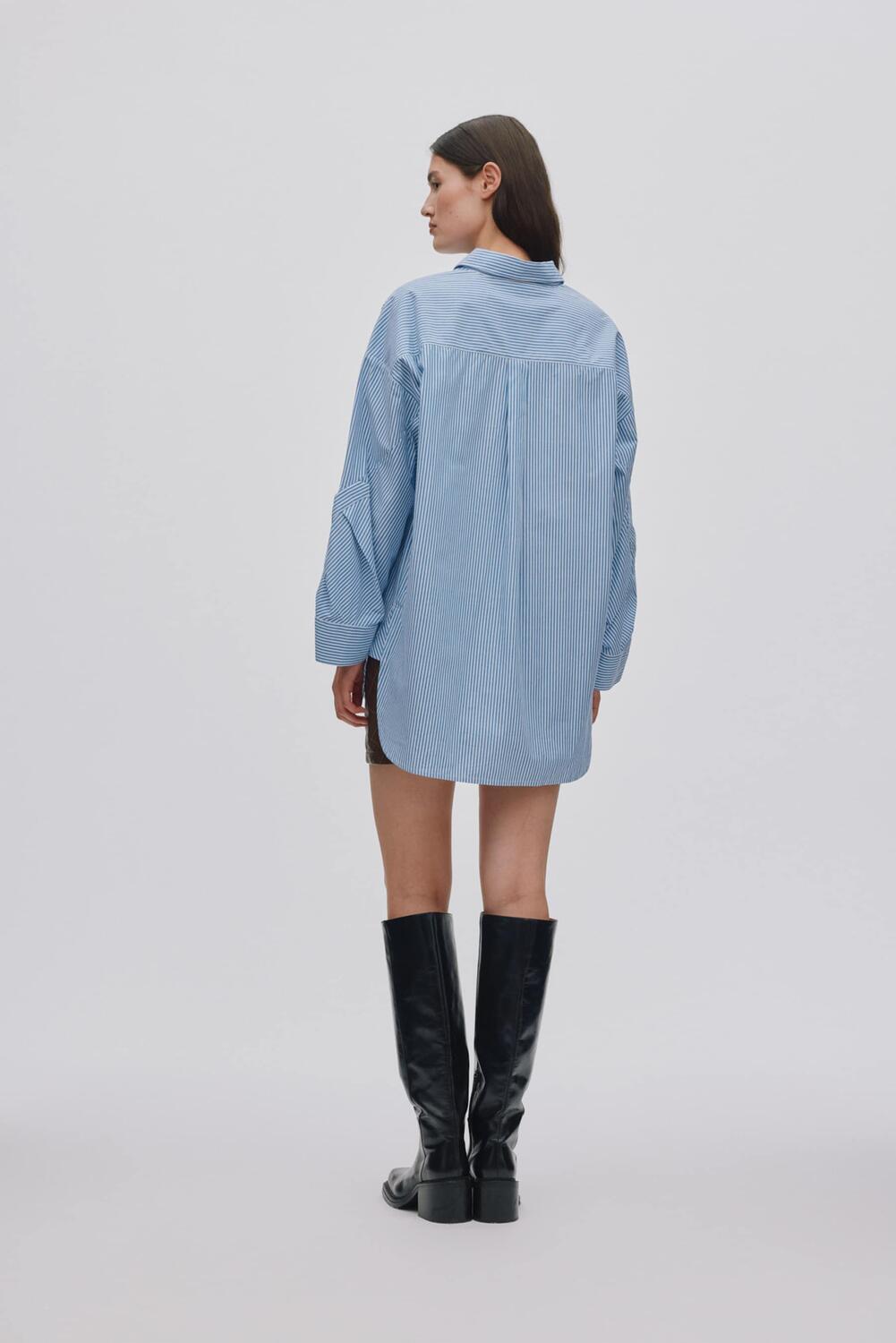 Bobbies Quilt Stripe skjorte - blå/hvid