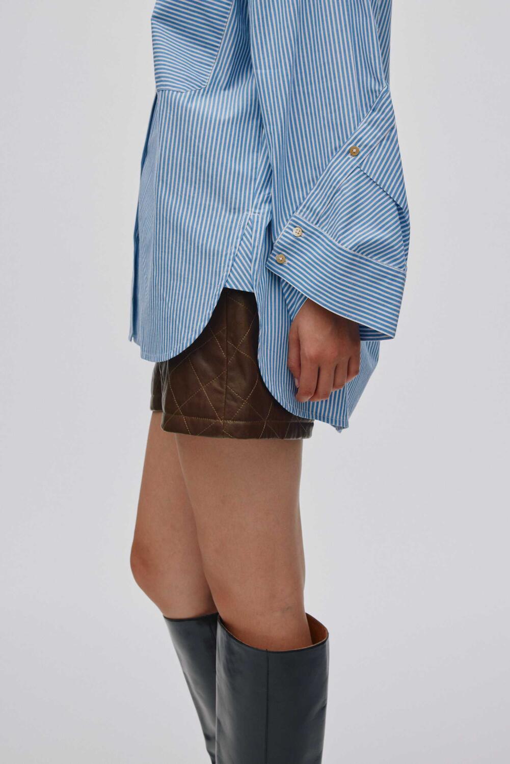 Bobbies Quilt Stripe skjorte - blå/hvid