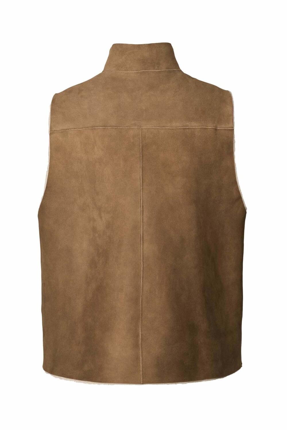 Channe Shearling vest - mørkebrun