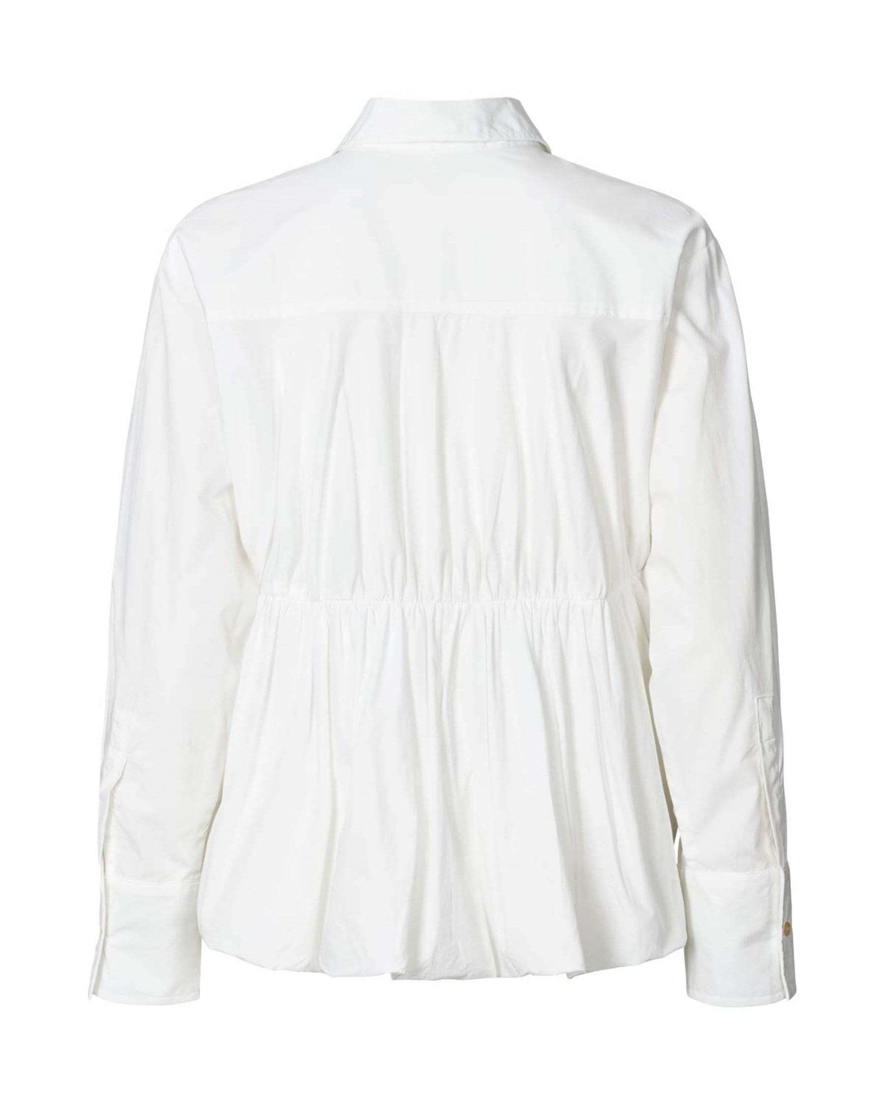 Sophie Poplin Puffed Hem skjorte - hvid