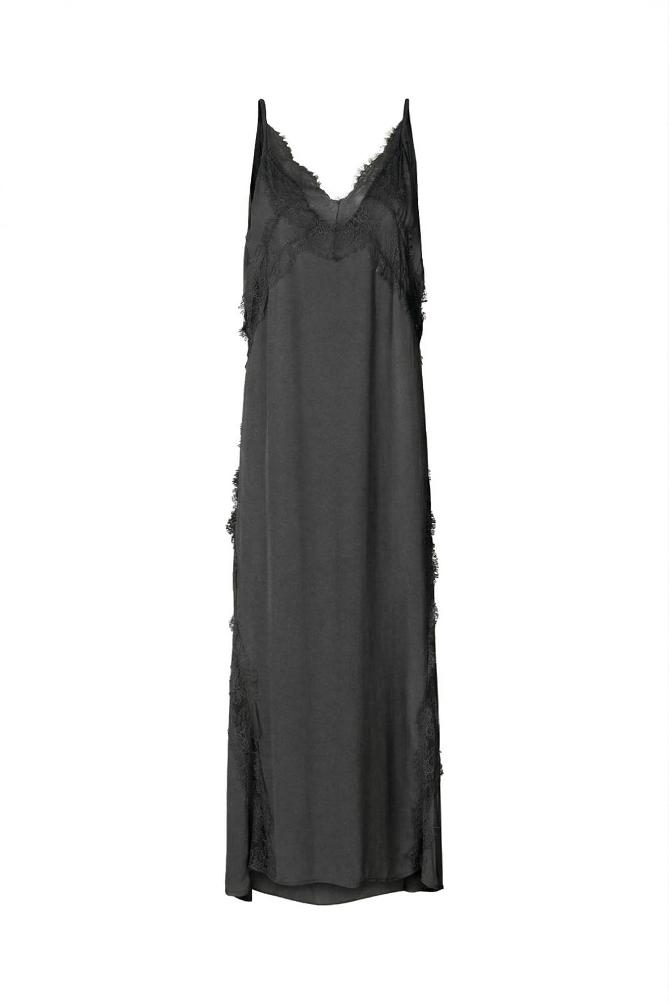 Lilou Sheer Panelled blondekjole - Faded Black