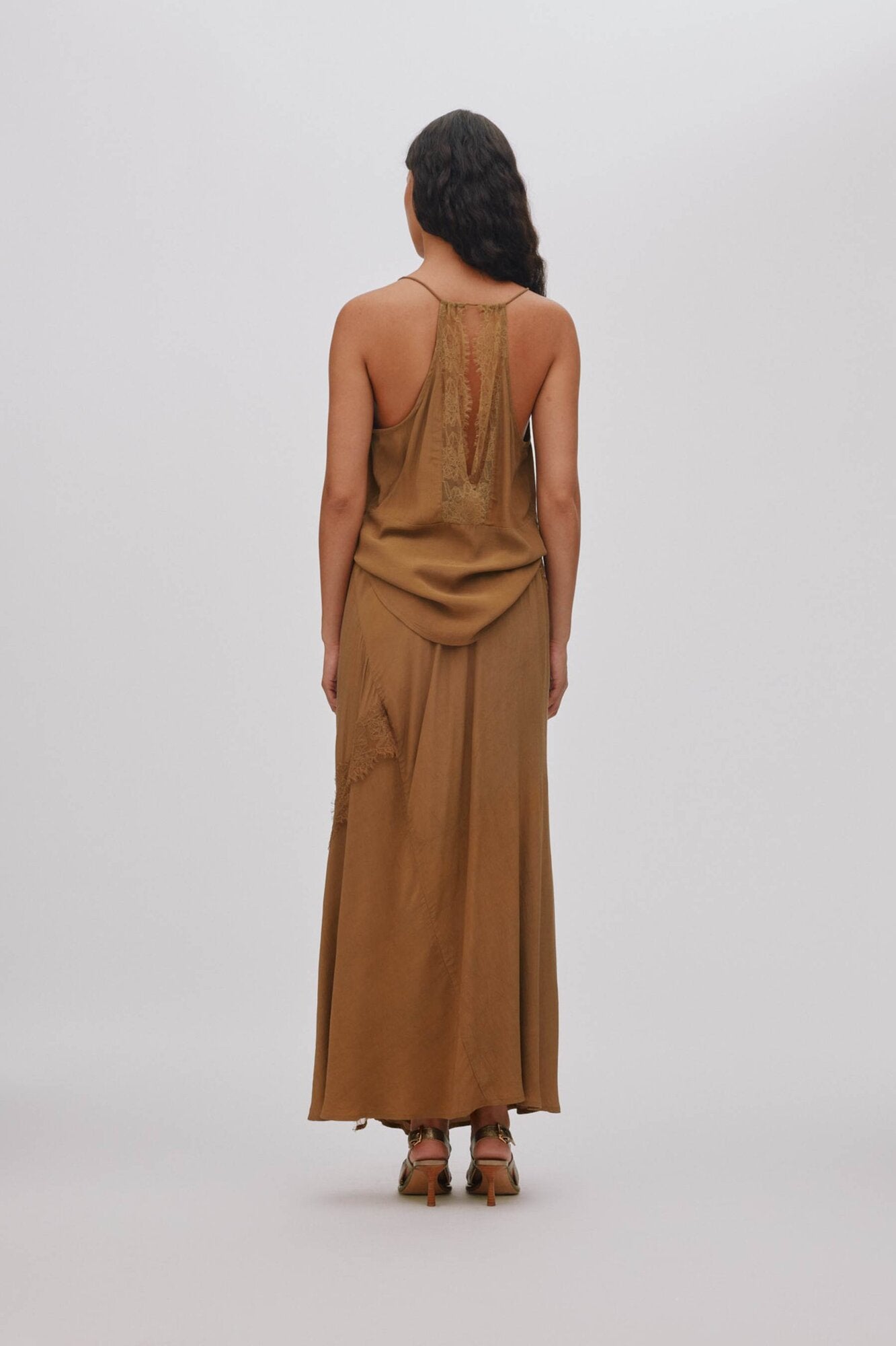 Leia Sheer blondenederdel - Faded Black