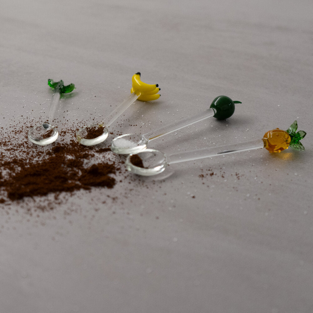 Borosilicate teskeer, 4 pak - Frugt