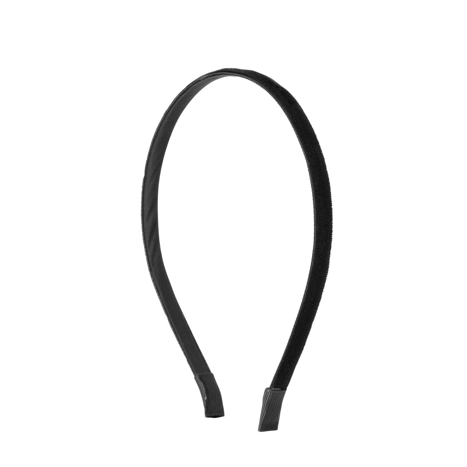 Slim velour hårbøjle - black