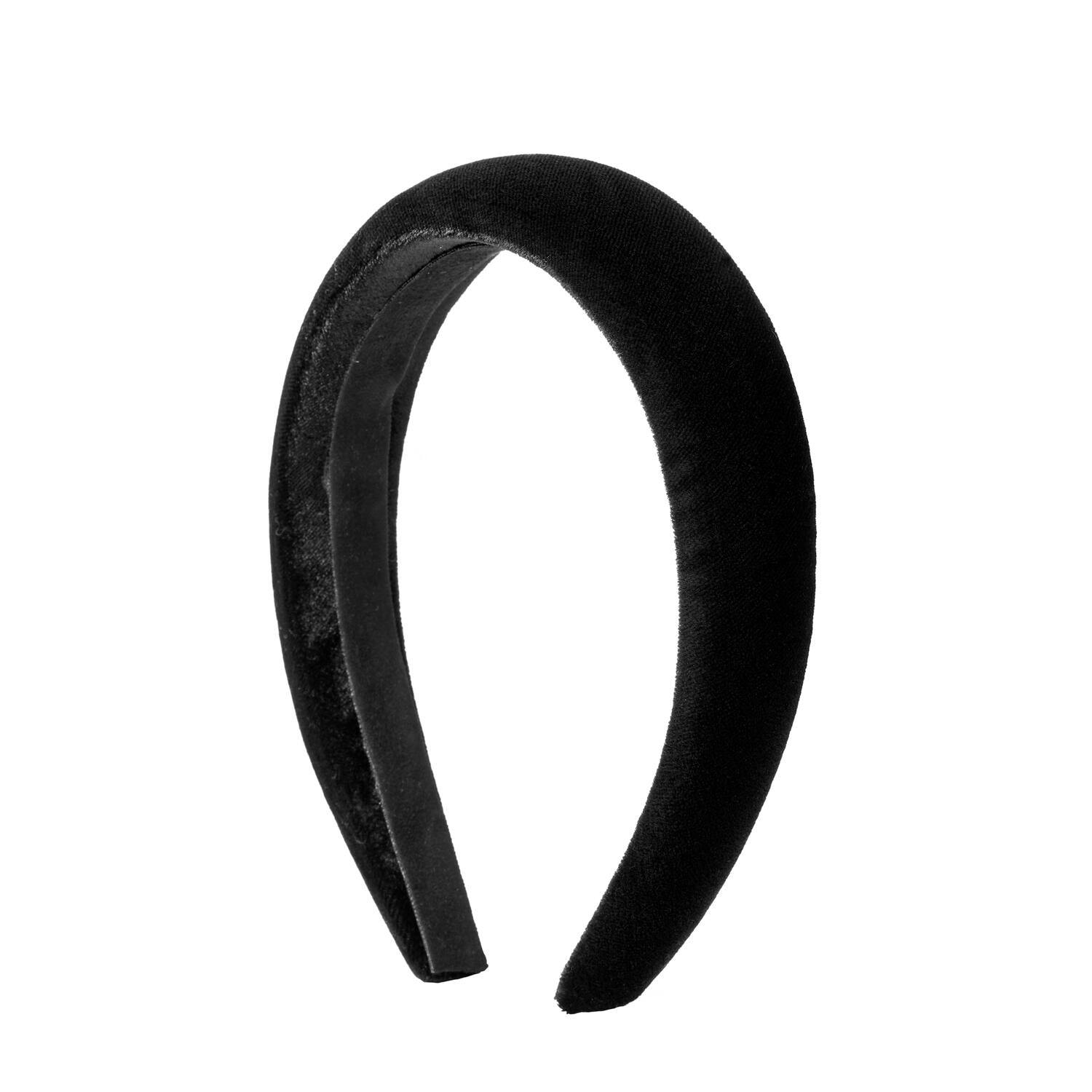 Velour hårbøjle - black