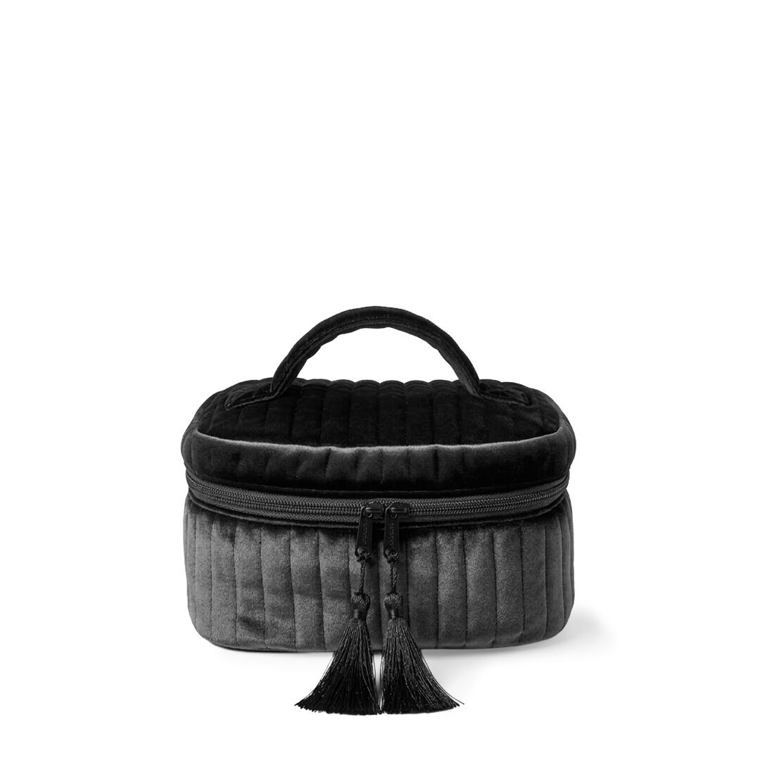 Velour kosmetiktaske – Obsidian