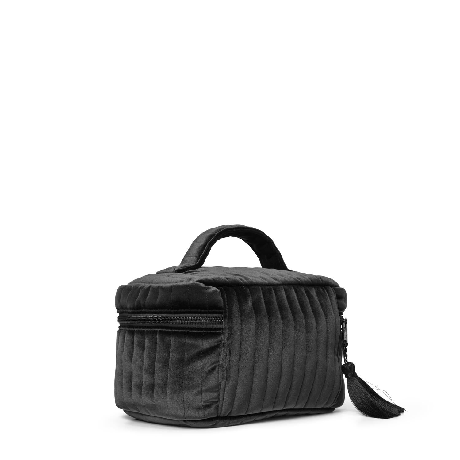Velour kosmetiktaske – Obsidian