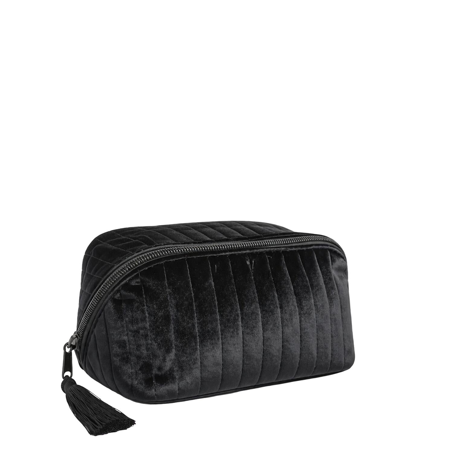 Velour Clam toilettaske – Obsidian
