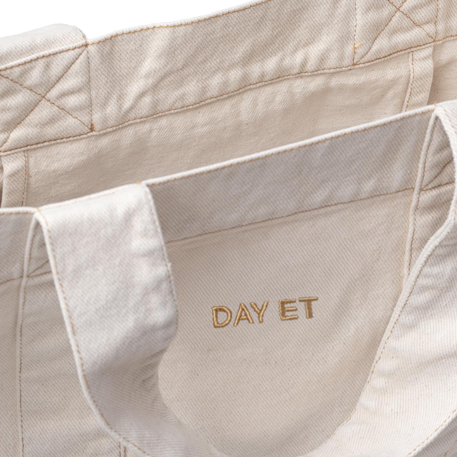 Washed Denim crossbody shopper - Pastel Parchment