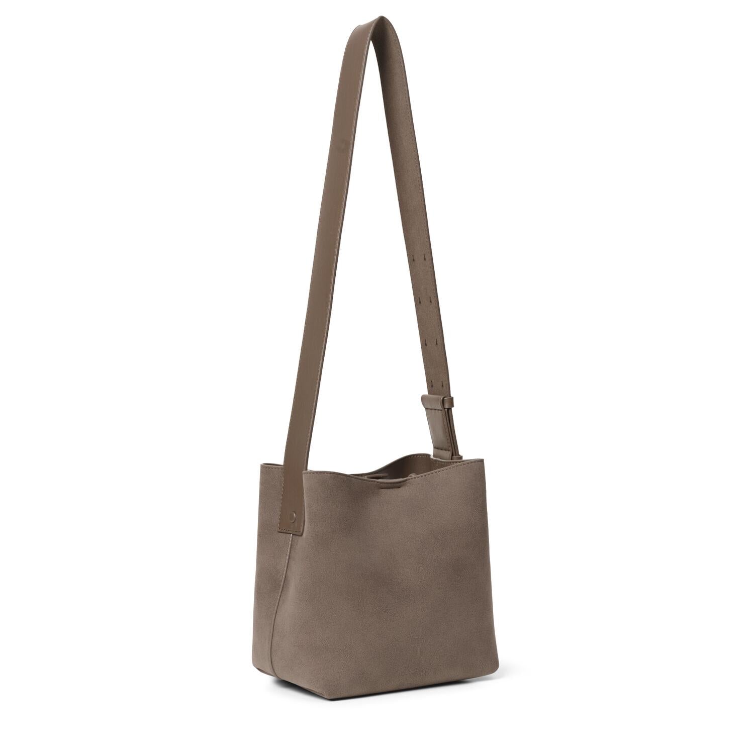 Imitation Suede skuldertaske - Major Brown