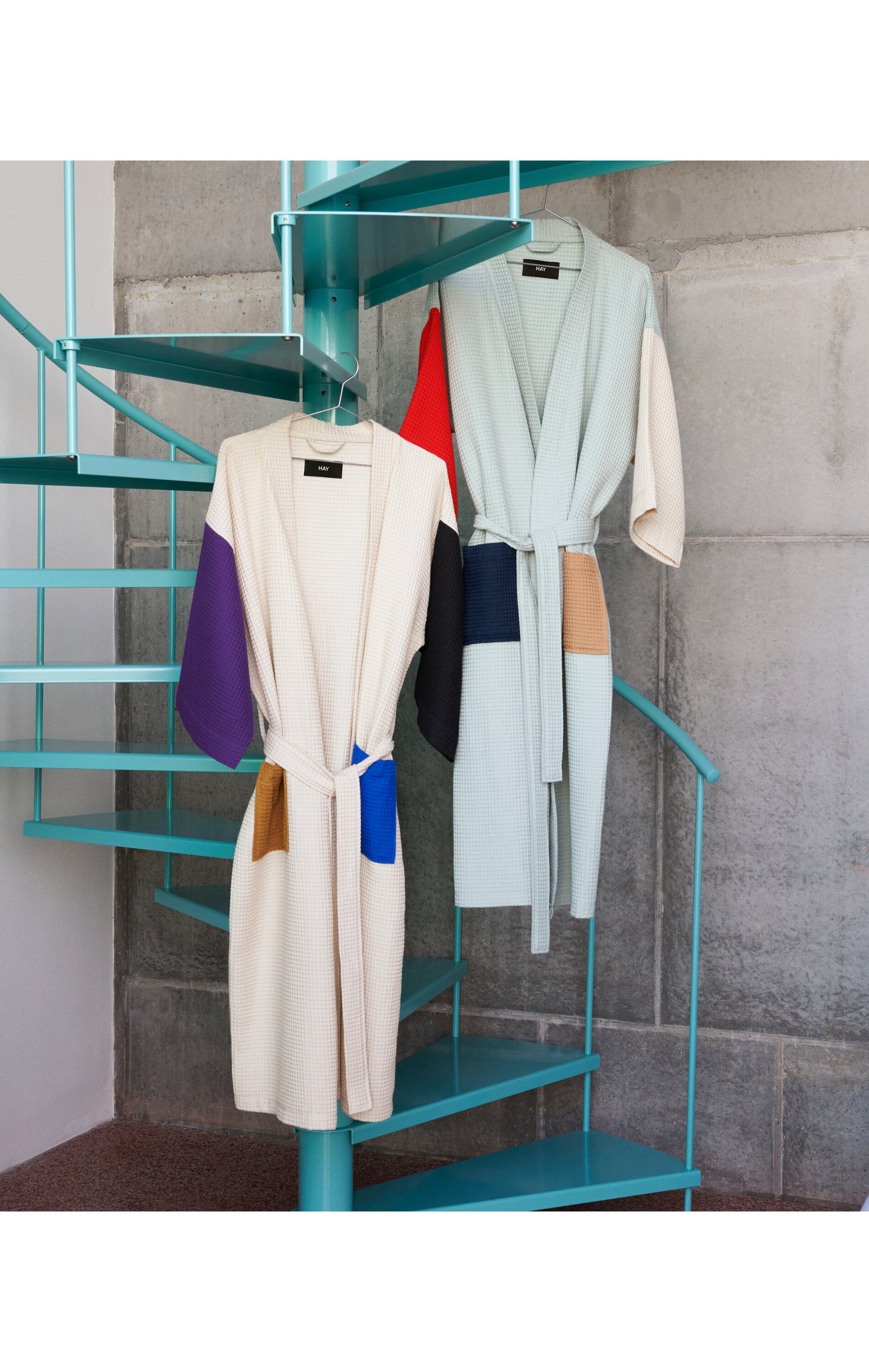 Waffle badekåbe - Cream multi