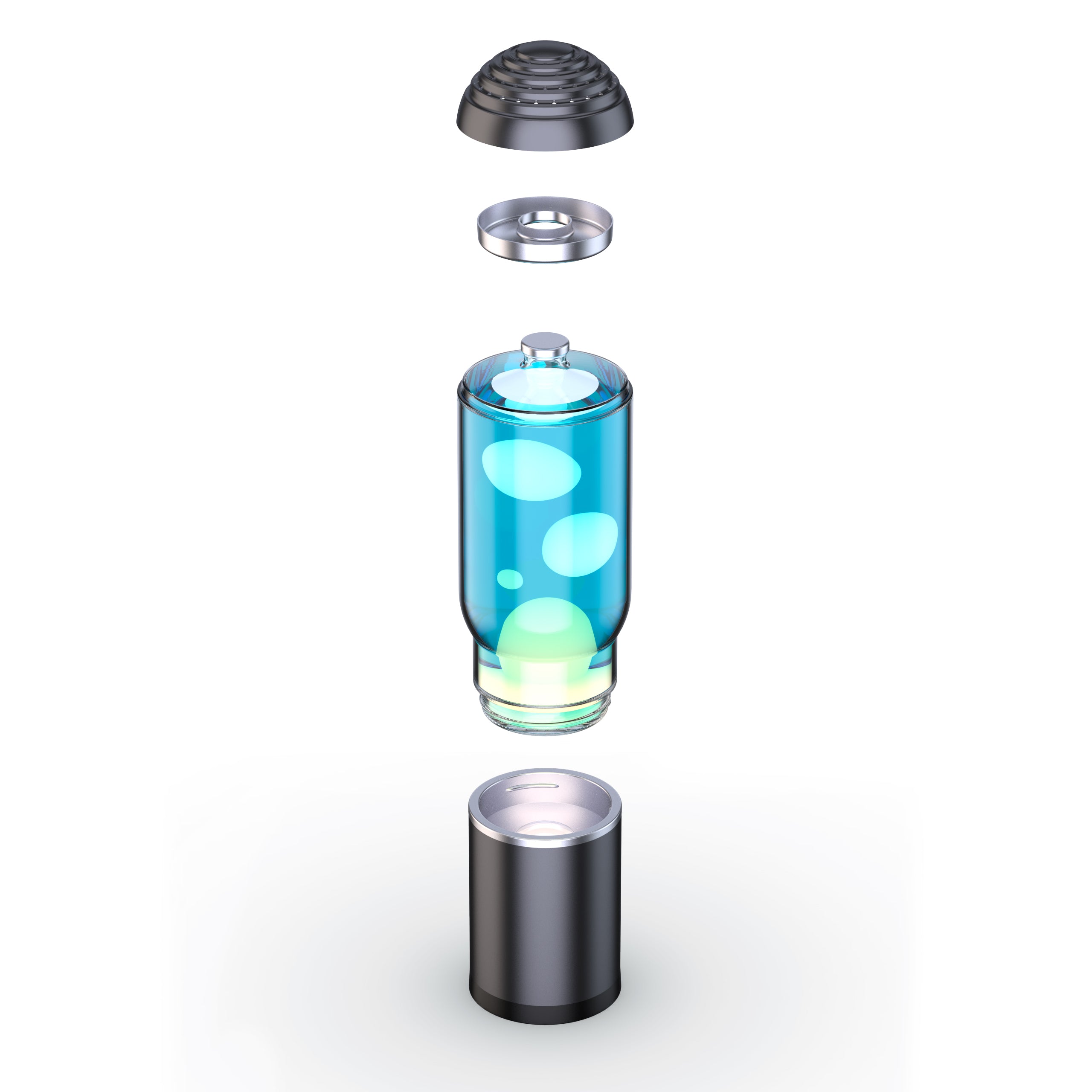 Lava lampe - blå/hvid