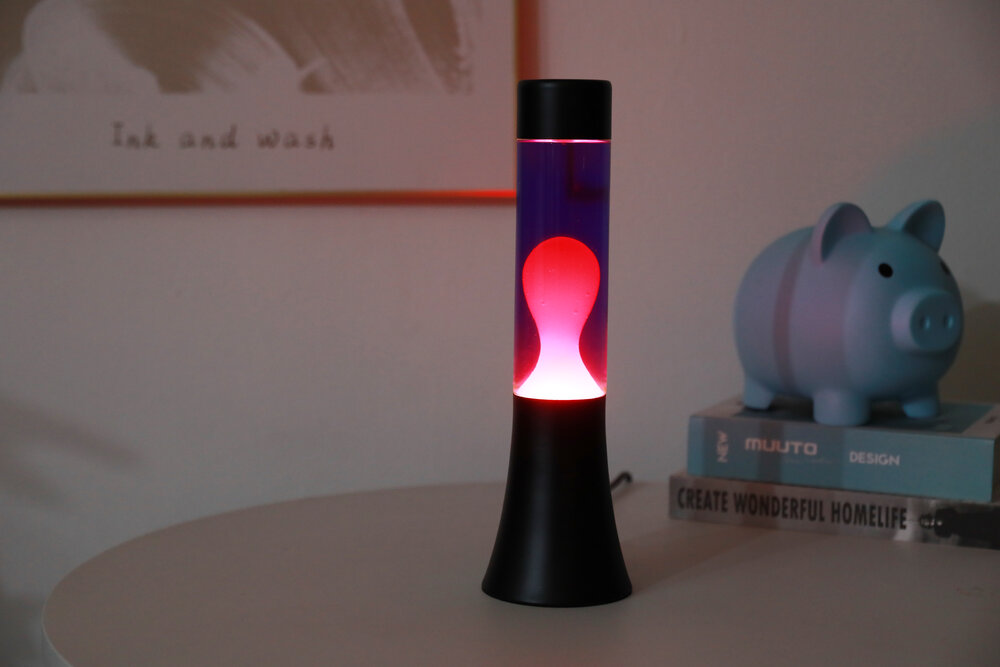 Lavalampe, lilla/pink - H30 cm