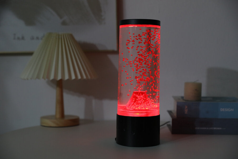 Volcano lavalampe, sort/rød - H30 cm
