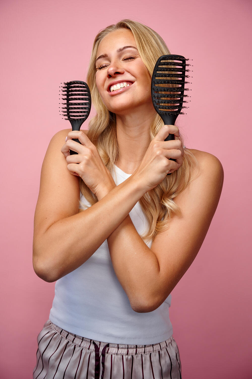 Curvy hårbørste - Soft black