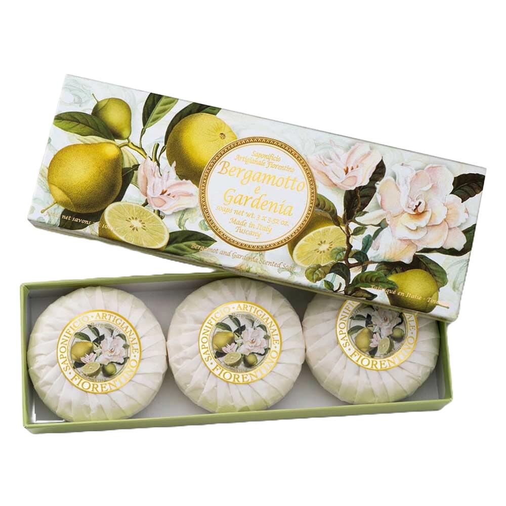 Bergamotte & gardenia sæbeæske - 3x100g