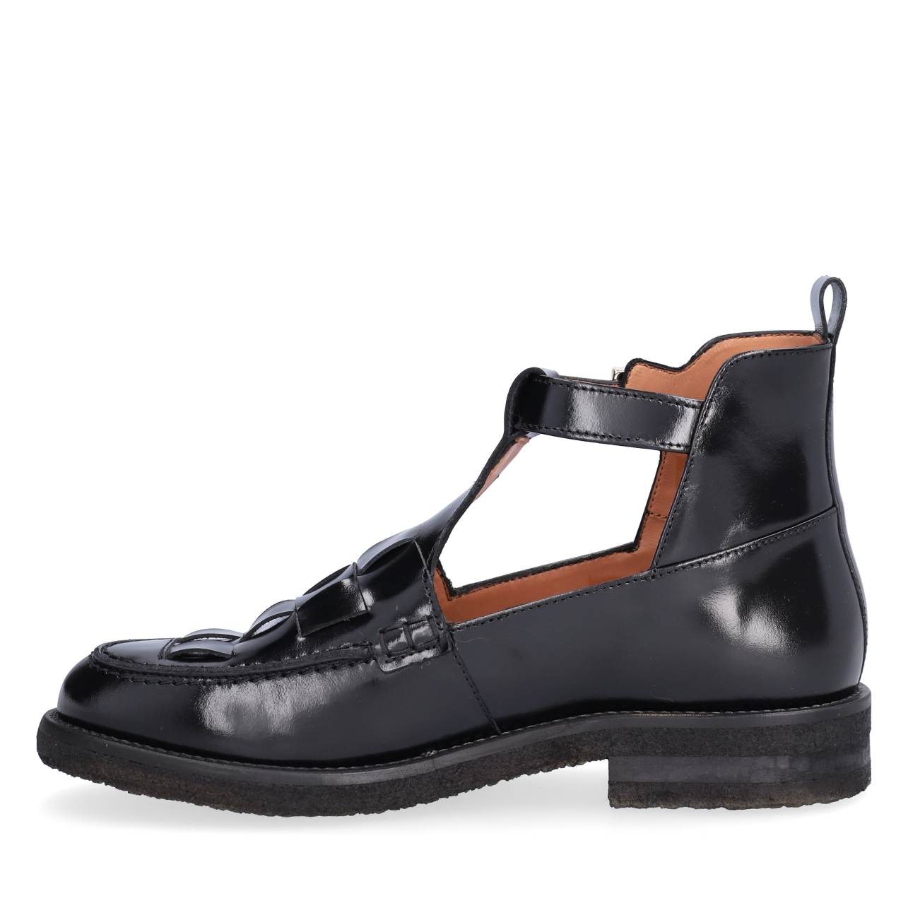 A7023 loafer med rem - Black Egeo Calf 80