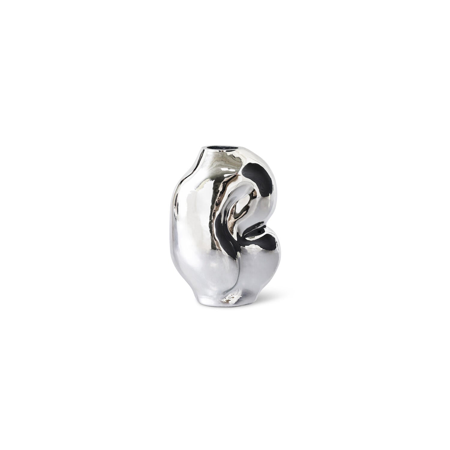 Gleam glas vase, chrome - H18 cm