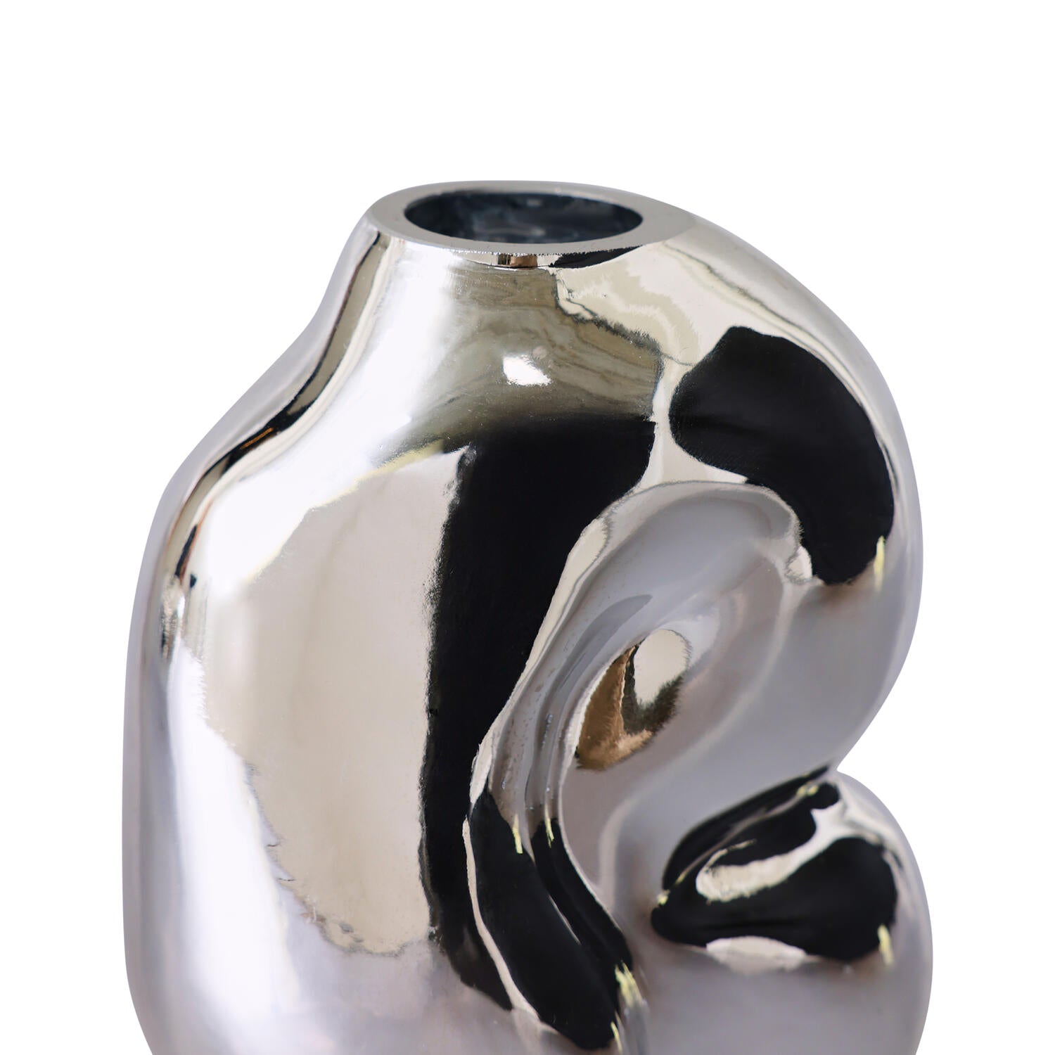 Gleam glas vase, chrome - H18 cm
