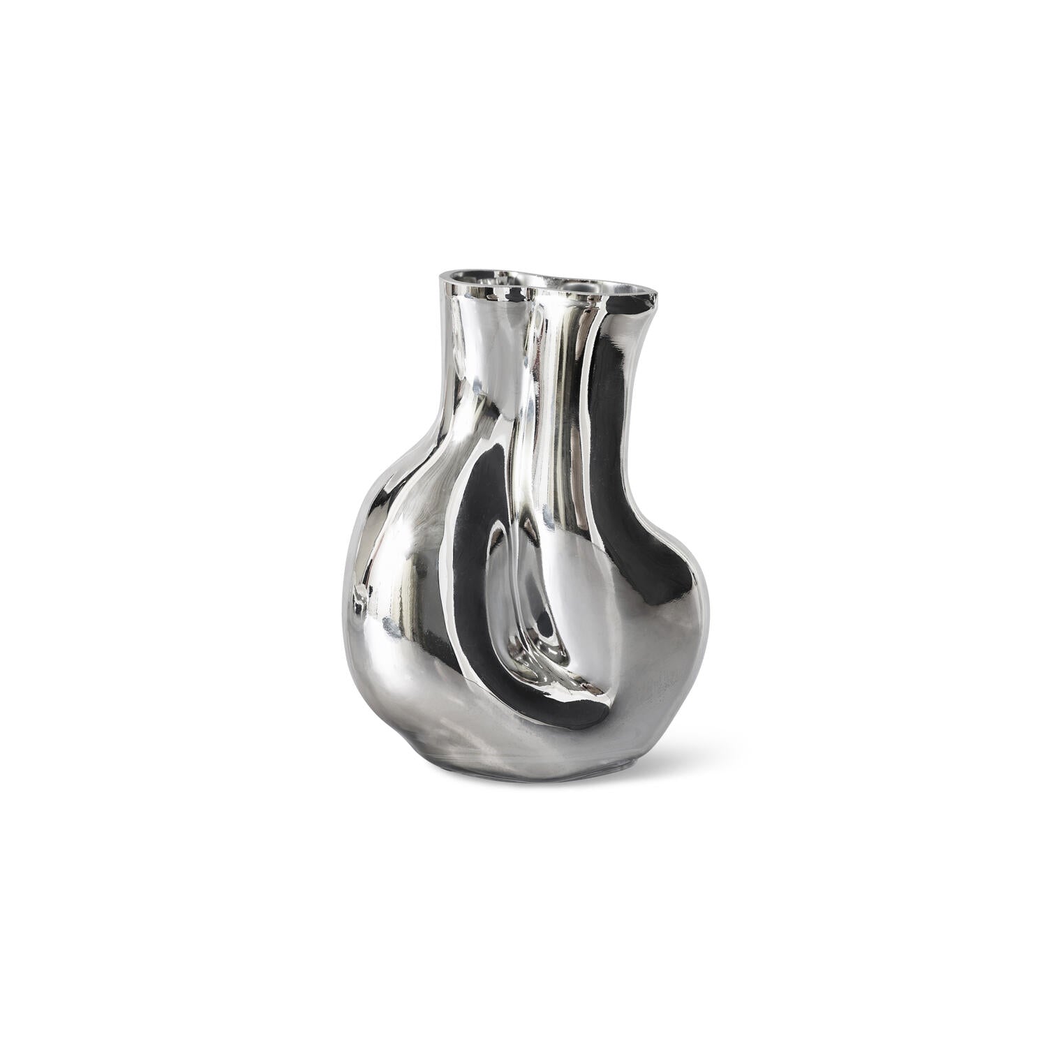 Gleam glas vase, chrome - H22 cm