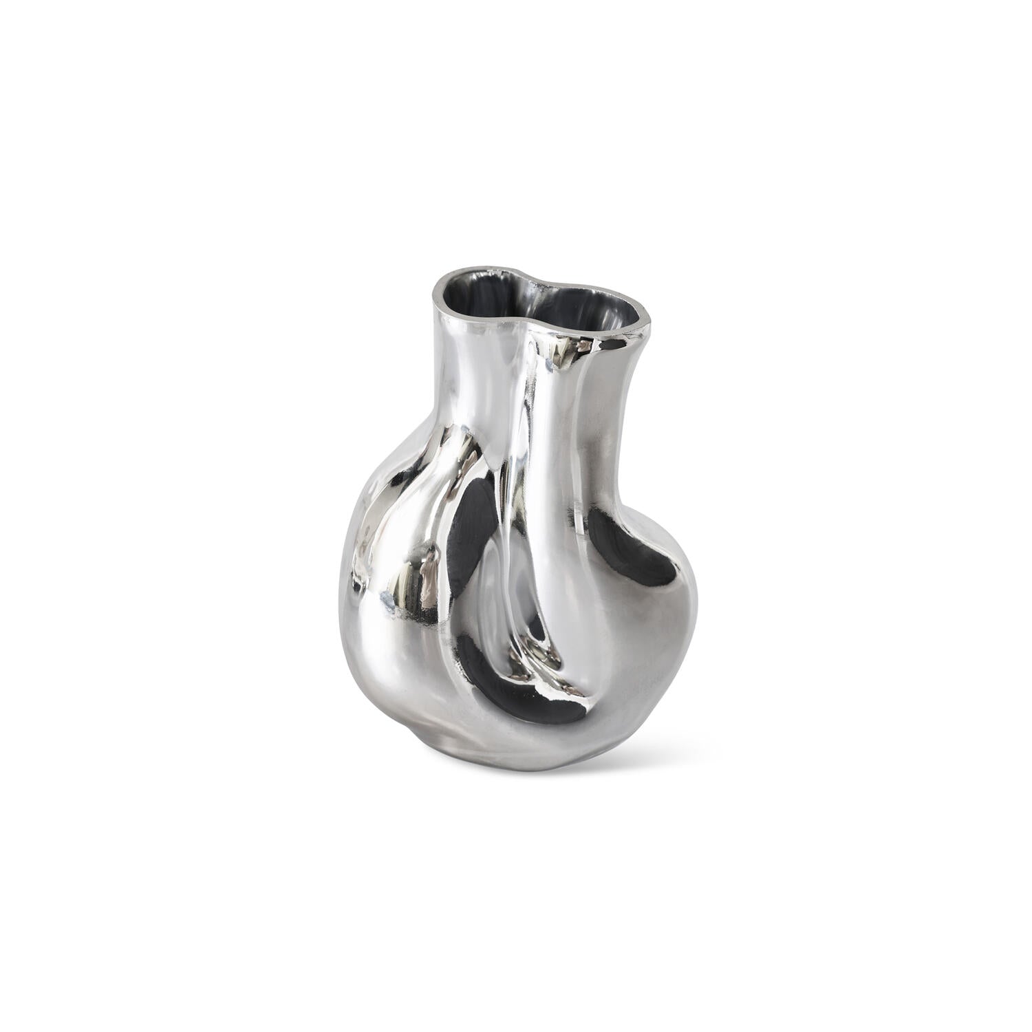 Gleam glas vase, chrome - H22 cm
