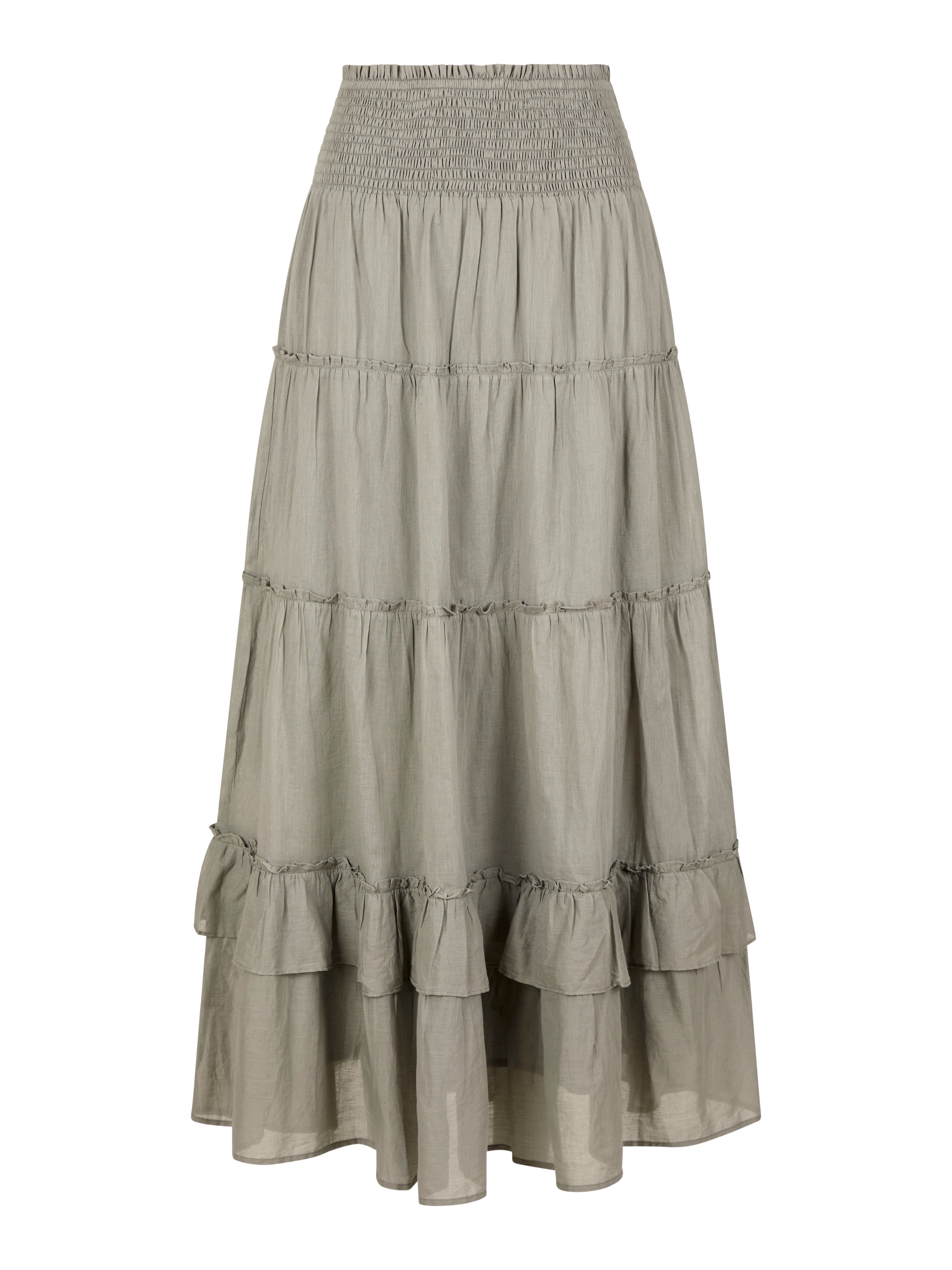 Margot Voile lang nederdel - Smoke Green