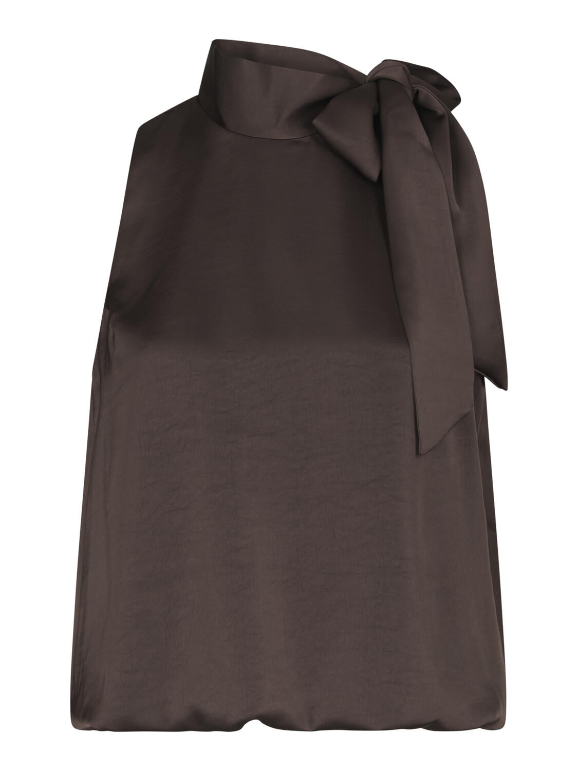 Meda Heavy Sateen top - mørkebrun